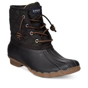 Sperry black quilted duck boot